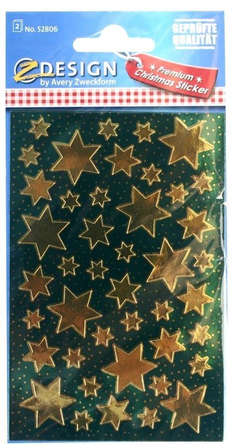 ADHESIVOS 8X16 CM ESTRELLAS DORADAS ZWECKFORM 52806 ZWECKFORM